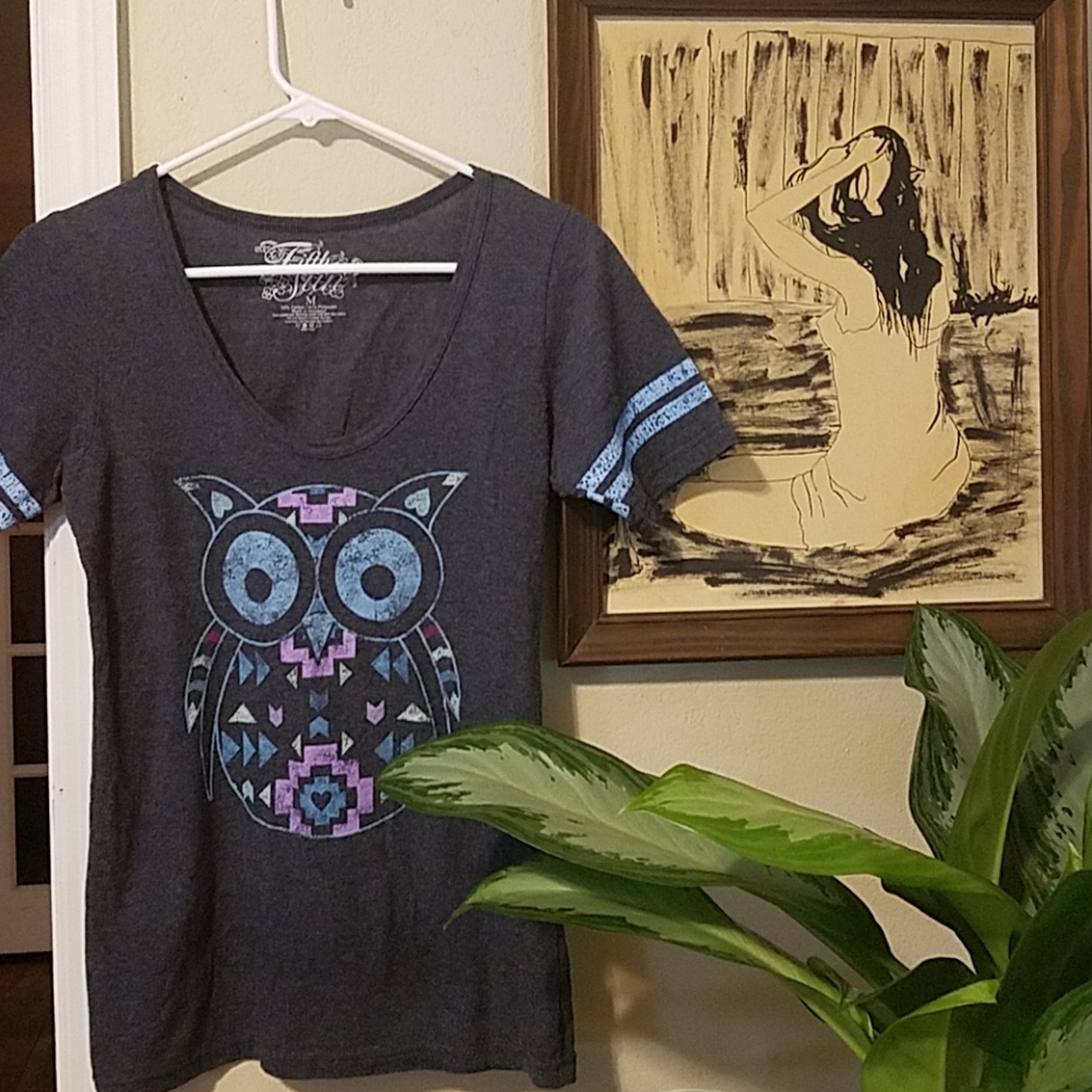 Blue Fifth Sun Owl Shirt